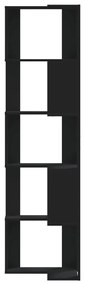 Estante canto 5 prateleiras 50x50x179 cm deriv. madeira preto
