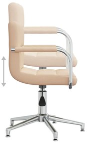 Cadeira de jantar giratória tecido cor creme