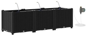 Jardineiras de Jardim 1 pc Preto 120 x 40 x 37.5 cm Plástico