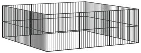 Parque para cães com 12 painéis aço galvanizado preto