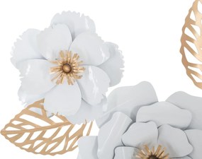 PAINEL DE PAREDE DE FERRO DECORAÇÃO BRANCA 158X9X60 BRANCO E DOURADO