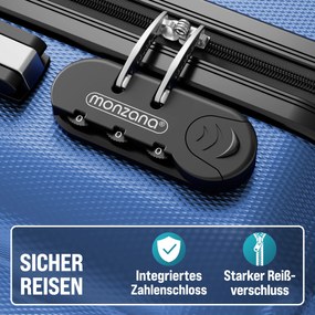 Conjunto de 3 malas viagem peças rígidas Baseline acessórios em ABS Azul