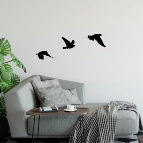 Acessório Decorativo de Parede Metal – Birds – Preto – 13 x 15 cm, 9 x