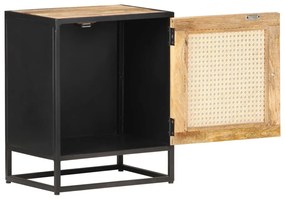 Mesa de cabeceira 40x30x50cm mangueira áspera/palhinha natural