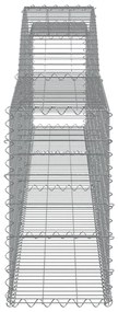 Cestos gabião arqueados 2 pcs 400x30x60/80 cm ferro galvanizado