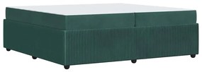 Estrutura de cama com colchão Verde-escuro 200 x 200 cm Veludo