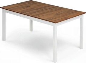 Mesa de jantar retangular 152,5 x 91,5 x 76,5 cm (CADEIRAS NÃO INCLUIDAS) para 4-6 pessoas, com pernas em madeira maciça de borracha, estilo rústico,