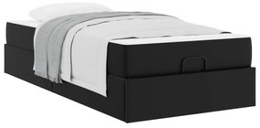 vidaXL Estrutura de cama com colchão com colchão 2 pcs Preto PVC