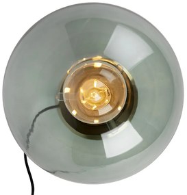 Candeeiro de mesa Art Déco em latão com vidro verde - Pallon Art Deco