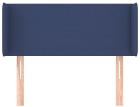 Cabeceira de cama c/ abas tecido 83x16x78/88 cm azul