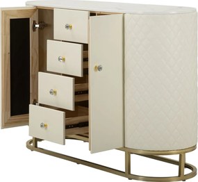 ARMARIO SHARON 120X40X85 CM BRANCO E DOURADO