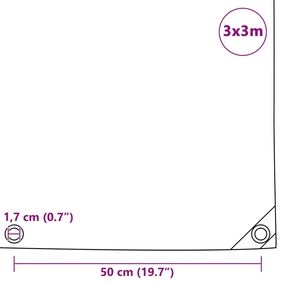 Lona 650 g/m² 3x3 m branco
