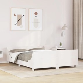 Estrutura cama c/ cabeceira 120x190 cm pinho maciço branco