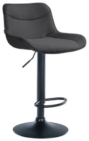 Banco alto em tecido com estrutura preta 85-106 x 49 x 51 cm cinzento escuro