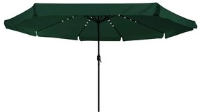 Guarda-Sol com Luzes LED 395 cm x 245 cm Verde