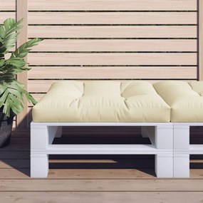 Almofadão para sofá de paletes 80x80x12 cm tecido creme