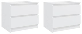 vidaXL Mesas de cabeceira 2 pcs derivados de madeira branco