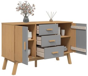 Aparador OLDEN 114x43x73,5 cm pinho maciço cinzento e castanho