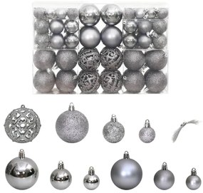 Enfeites de Natal 100 pcs 3 / 4 / 6 cm cinzento