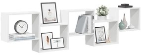 vidaXL Estante parede cúbica 5 compartimentos derivados madeira branco