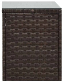 5 pcs conjunto lounge jardim c/ almofadões vime PE castanho