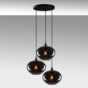 Candeeiro Suspenso Smoked – Fumê – 61 x 61 cm