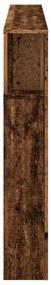 Cabeceira c/ LEDs 180x18,5x103,5cm deriv. madeira madeira velha