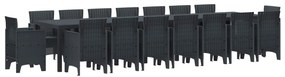 vidaXL Conjunto de Jantar para Jardim com Almofadas 17 pcs Antracite