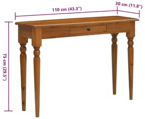 Mesa consola 110x30x75 cm madeira de mogno maciça