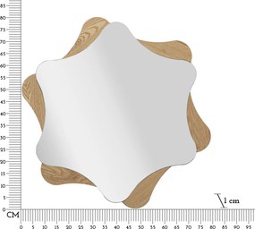 ESPELHO DE PAREDE ESTRELA Ø 80X1 CM CASTANHO NATURAL