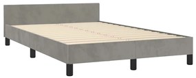 Estrutura de cama sem colchão 120x200 cm veludo cinzento-claro