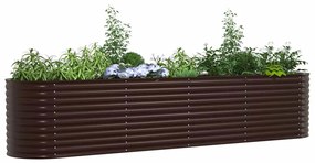Canteiro Elevado de Jardim Marrom vidaXL 400x80x81 cm em Aço Galvaniza