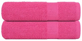 vidaXL Toalhas de banho FROGN 2pcs 70x140 cm 360 g/m² rosa