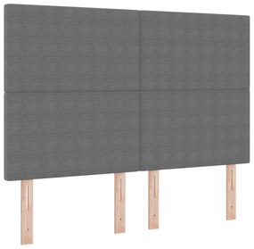 Cama Box Spring com Colchão Cinza Claro 140x200 cm Tecido de Corduroy