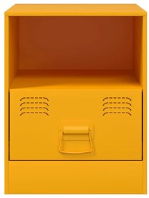 Mesas de cabeceira 2 pcs 34,5x39x44 cm aço amarelo mostarda