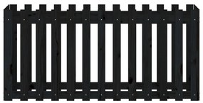 Canteiro elevado c/ design cerca 150x50x70cm pinho maciço preto