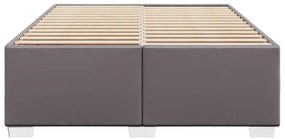 Estrutura de cama 160x200 cm couro artificial cinzento