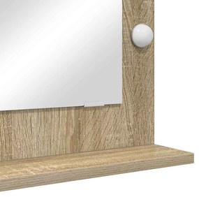 Espelho de Maquiagem Carvalho de Sonoma MDF, Vidro 70 x 50 x 18 cm