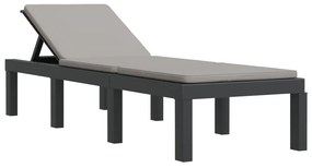 3 pcs conjunto lounge de jardim com almofadões PP antracite
