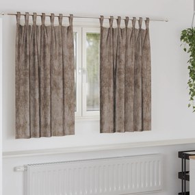 vidaXL Cortinas de Veludo 2 pcs com Ilhós Cappuccino 140x140 cm