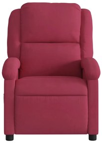 Poltrona reclinável veludo vermelho tinto