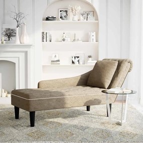 Chaise lounge c/ almofada/apoio braços direito couro artificial
