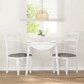 Cadeiras de jantar com almofadões 2 pcs madeira maciça branco
