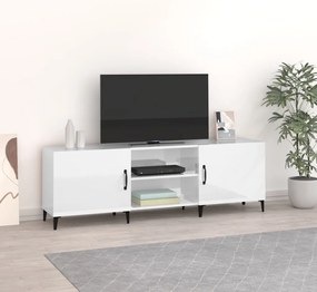 Móvel de TV 150x30x50 cm derivados de madeira branco brilhante