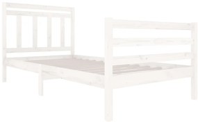 Estrutura de cama 100x200 cm madeira maciça branco
