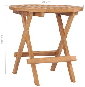 3 pcs conjunto jantar dobrável p/ exterior madeira teca maciça