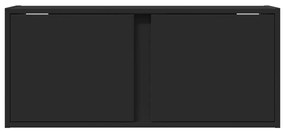 Móvel de parede para TV com luzes LED 80x31x35 cm preto