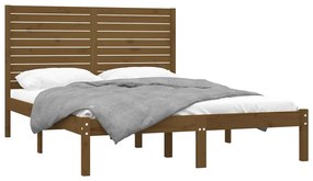 Estrutura de cama 120x200 cm madeira maciça castanho mel