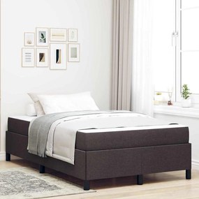 vidaXL Cama Box Marrom Escuro 120 x 200 cm tecido