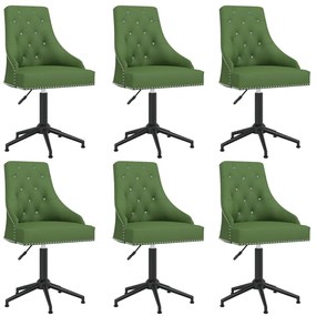 vidaXL Cadeiras de jantar giratórias 6 pcs veludo verde-escuro